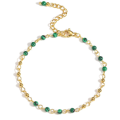 Retro style bead splicing women's bracelet light luxury niche simple temperament stainless steel jewelry